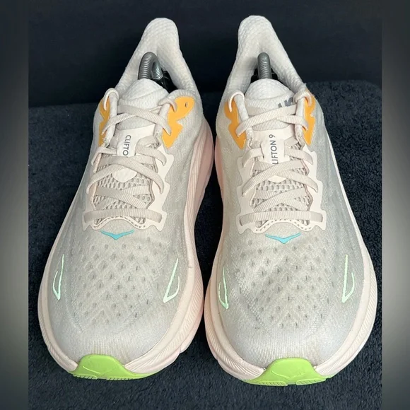 Hoka Women's Clifton 9 Lace Up Athletic Shoes Vanilla/Astral SIZE 10 D WIDE - Picture 6 of 12